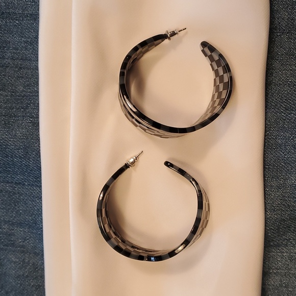 Checkered earrings - Picture 2 of 5